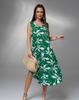 Green Floral Flared Sundress ISSA PLUS