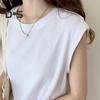 Женская летняя футболка с круглым вырезом, короткими рукавами, однотонная футболка, однотонная свободная посадка, повседневные топы, повседневная одежда
