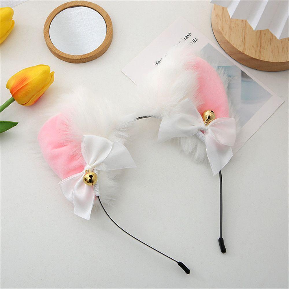 With LED Light Plush Furry Cosplay Headwear Hair Accessories Cat Ear Headband Fancy Dress Hairband