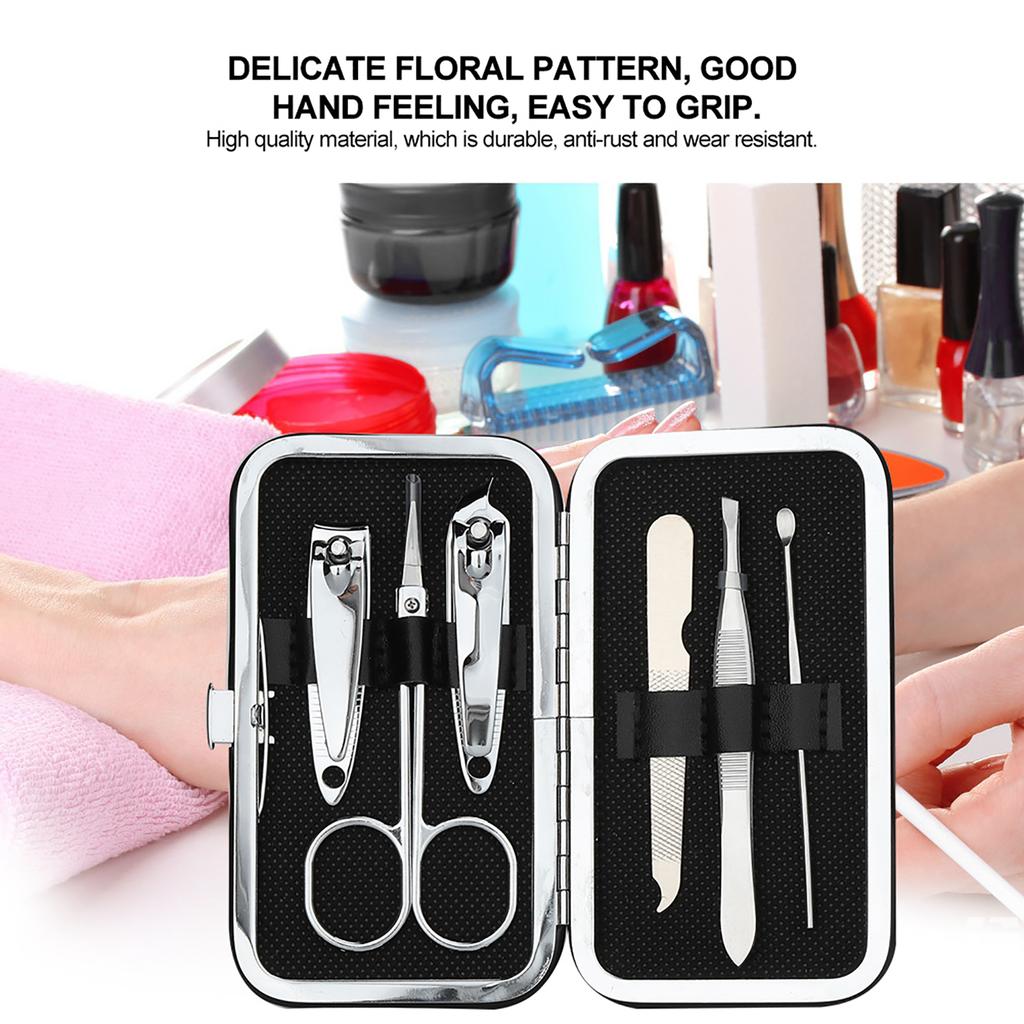 6Pcs Manicure Set Nail Scissors Cutter Clippers Set Fingernail Toenail Pedicure Tool