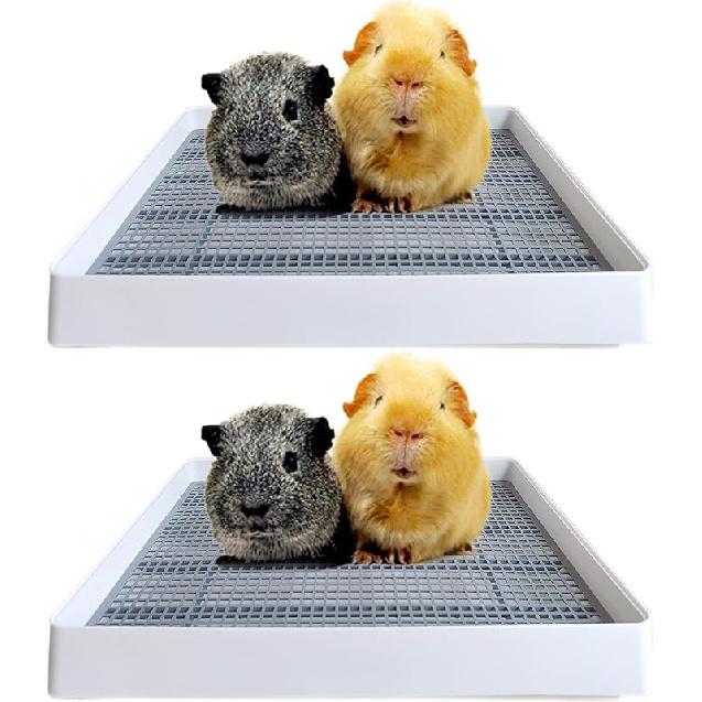 PODOO Большая клетка-лоток для кроликов, тренировочный лоток-клетка для морских свинок с туалетным поддоном, идеально подходит для крыс, хорьков, кроликов, мелких и средних животных (Средняя)