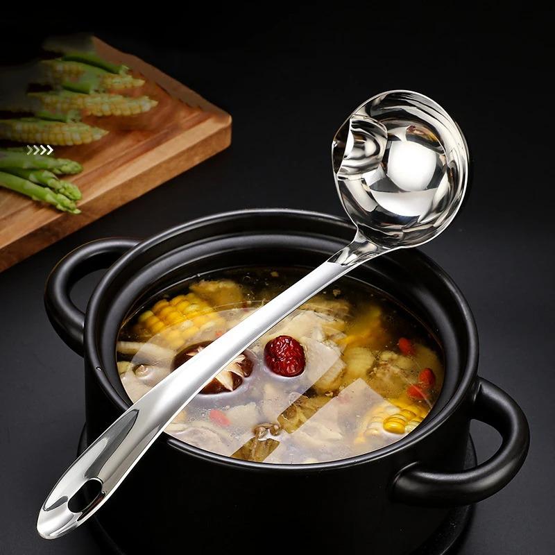 Stainless Steel Colander Spoon Soup Colander Kitchen Soup Gravy Oil Fat Separator Ladles Skimmer Spoon Soup Colander6
