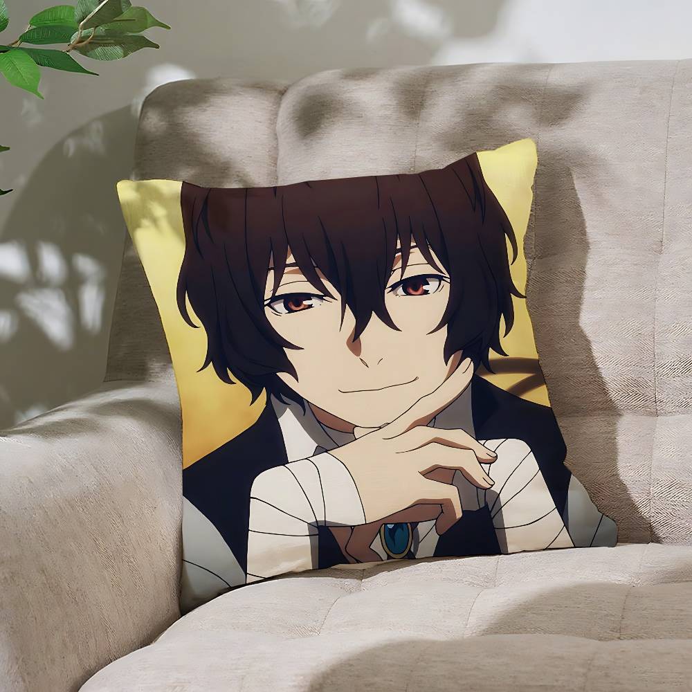 Anime BBungo StrayDogsS Cute Customizable Square Pillowcases Stylish And Soft Perfect For Beds Cars And Sofas