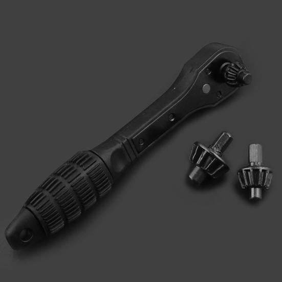 Ratchet Drill Chuck Key Wrench Anti-Slip Handle Ergonomic Multipurpose Universal Double Head Drill Press Chuck Key Mini Ratchet Spanner