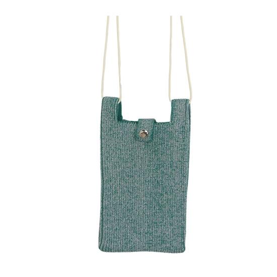 Вязаная сумка для мобильного телефона однотонная на плечо кроссбоди слинг с регулируемым ремешком для улицы, повседневных прогулок, путешествий, поездок на работу