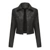 Spring and Autumn Women's New Thin Leather Jacket with Multiple Pockets Cardigan Casual Jacket Fashion Coat