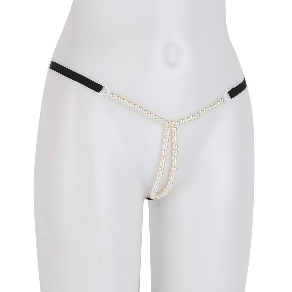 Сексуальные жемчужные стринги Эластичные трусики без ластовицы Танга Нижнее белье Стринги Ночная одежда Женские эротические трусики Нижнее белье Клубная одежда