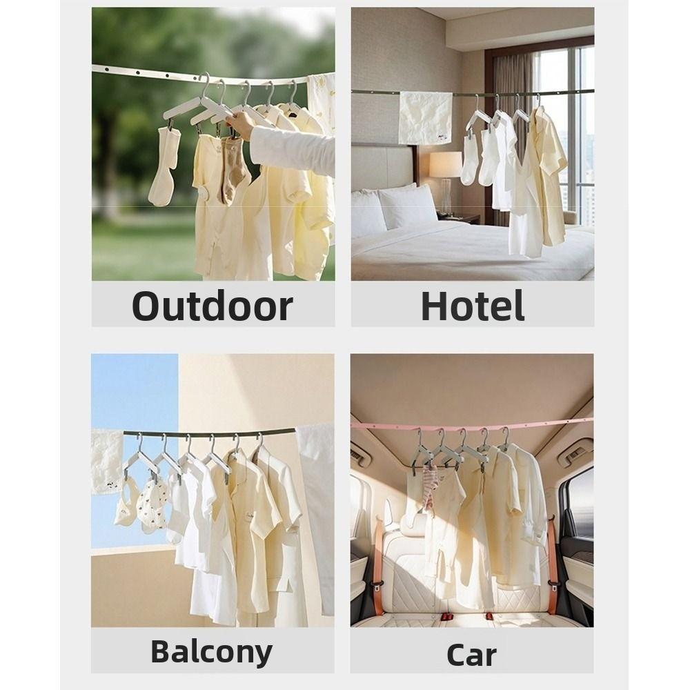 Adjustable Portable Storage Lanyard Windproof Travel Laundry Drying Line Outdoor Clothesline  Hotel