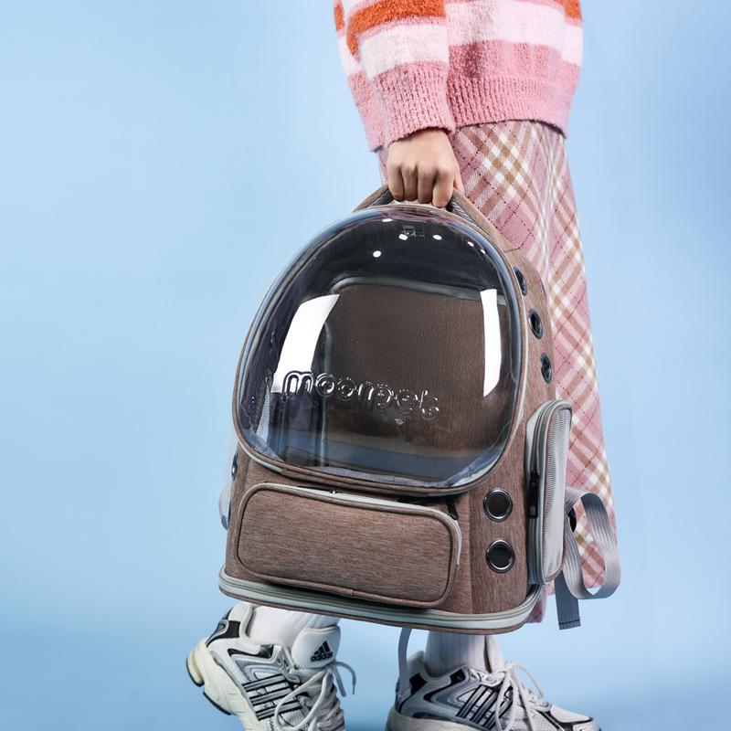 Вентилируемый рюкзак-переноска для кошек большой вместимости - Портативный дизайн космической капсулы для прогулок