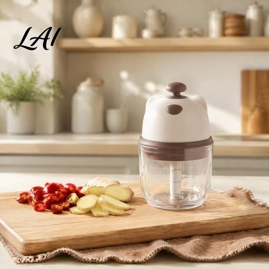 Electric Meat Mincer for Home Garlic Masher Portable Wireless Food Chopper with Stainless Steel Blades Press Cooking Rechargeable Mini Vegetable