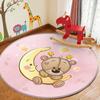 Nordic Style Bedroom Children's Room Tapestry Outdoor Play Mat Cartoon Moon Bear Rug White Bear Print Round Rug