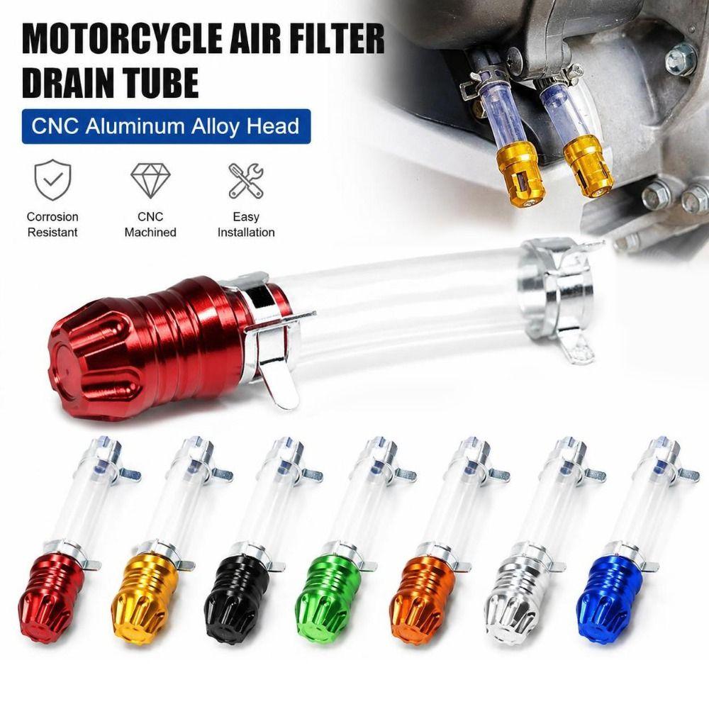End Cap Air Filter Drain Tube CNC Aluminum Alloy Motorcycle Drain Tube Air Filter Maintenance