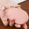 Faux Leather Car Key Case with Hanging Buckle Keyring Chain Portable Remote Key Fob Holder Zipper Bag Protector Pouch Wallet