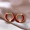 1Pair Korean Style Elegant Oil Drop Metal Hoop Earrings Vintage Round Ear Buckle For Women Classic Ear Jewelry Party Gifts