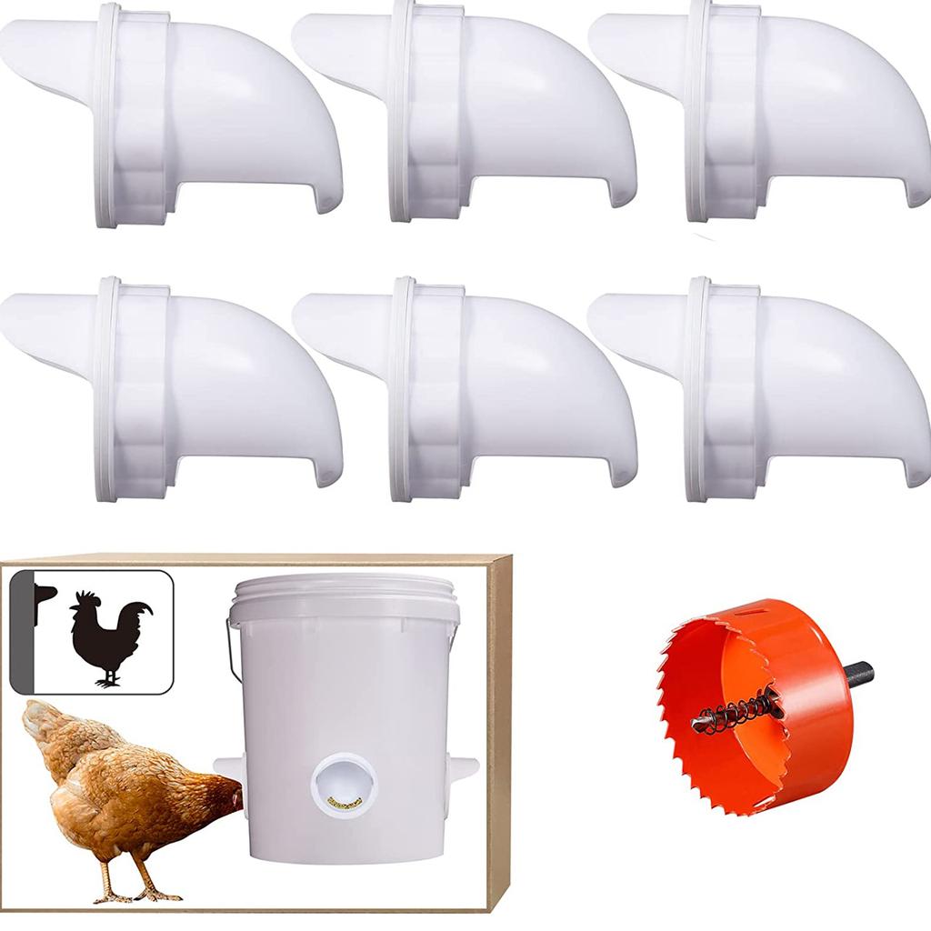 Rainproof Poultry Feeder Port 6 Piece Set DIY Poultry Pro Feeding Kit Special Tools For Breeding Chickens Ducks Hot