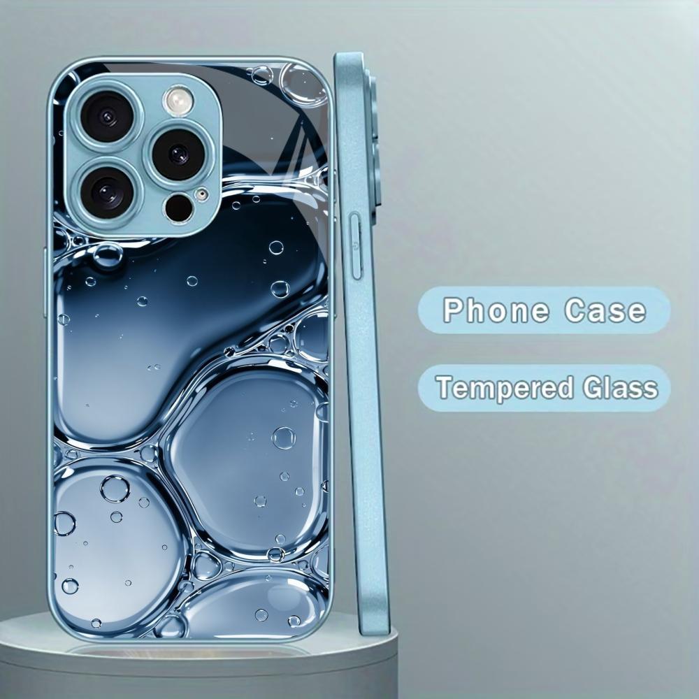 Синяя жидкая капля воды для чехла iphone 17 для coque iphone Модный чехол fundas Стекло для iPhone 17 16 15 14 13 12 11pm Pro Plus