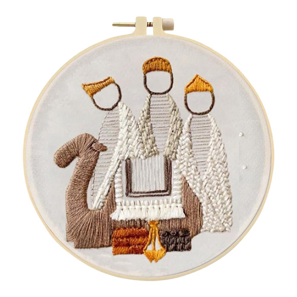 Наборы для вышивания крестом с набивным рисунком «Рождество» с пяльцами, цветной нитью и тканью