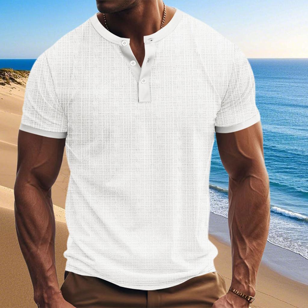 Летняя футболка мужская с коротким рукавом имитация свободного дышащего повседневного топа