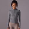 New Double-sided Nylon Brushed Sports Zipper Stand Up Collar Yoga Jacket, Sports Running Fitness Long Sleeved Top For Women