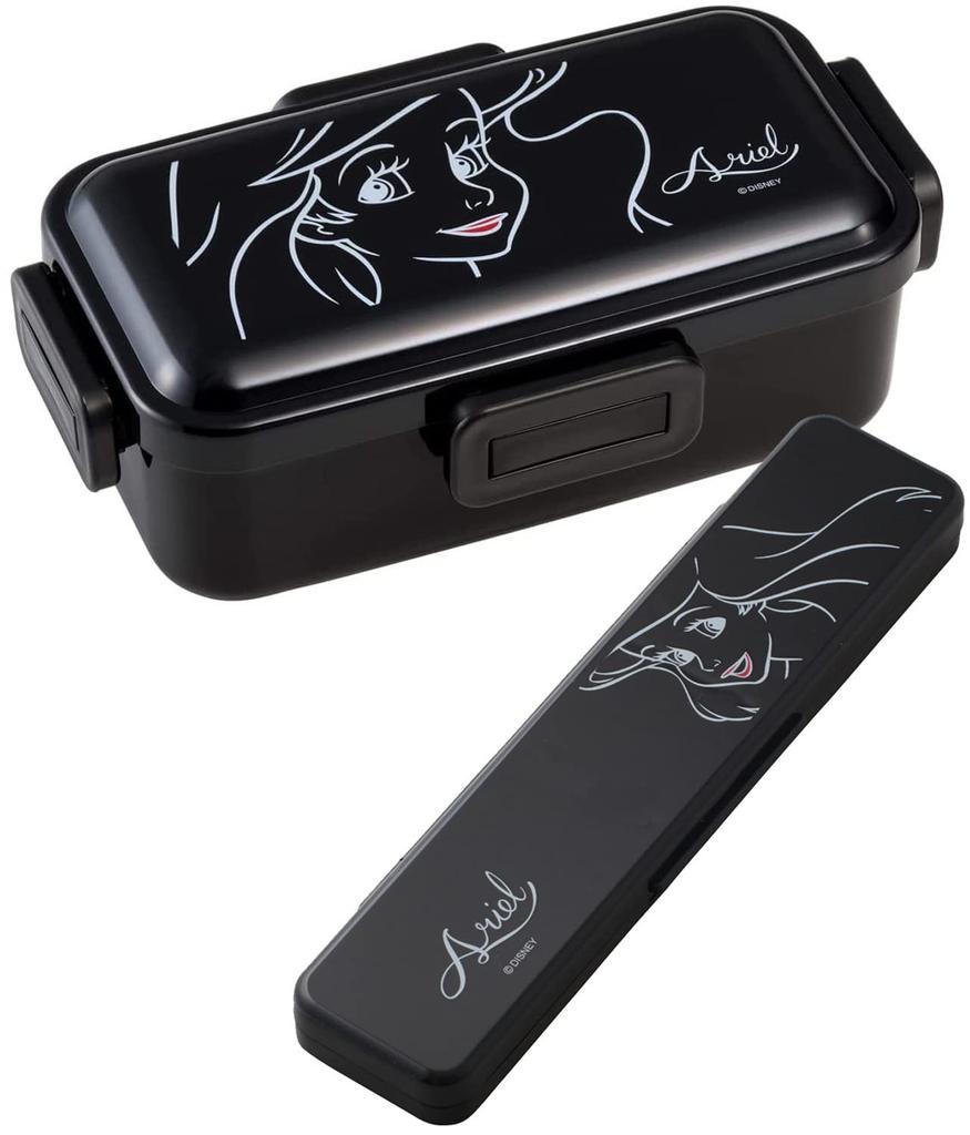 Skater Антибактериальный ланч-бокс с мягкой крышкой для сервировки 530 мл Дисней Ариэль ЧЕРНЫЙ Сделано в Японии Куполообразный PFLB6AG-A