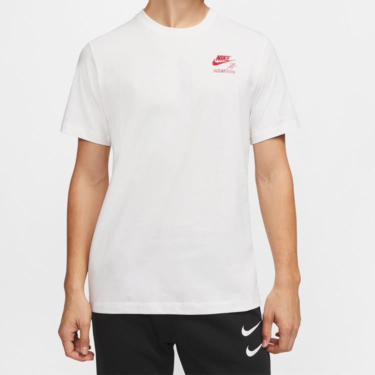 Nike T Shirts Men's Sail White Crew Neck Moderate Straight Fit CT6874-133