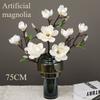 Искусственные цветы 75 см Магнолия Искусственные цветы Реалистичные На ощупь Дом Сад Стол Свадебное украшение Симуляция 3 Головки Букет тюльпанов