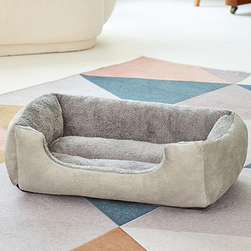Квадратная нескользящая лежанка для домашних животных - влагостойкая, для использования в любое время года, теплое плюшевое гнездо для кошек и собак