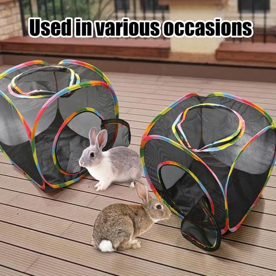 Yousheng Mesh Pet Tunnel Toy Collapsible Cat Tunnel Tube Tent Safe Breathable Mesh Enclosure for Small Medium Pets Puppy Kitten Outdoor Indoor Play