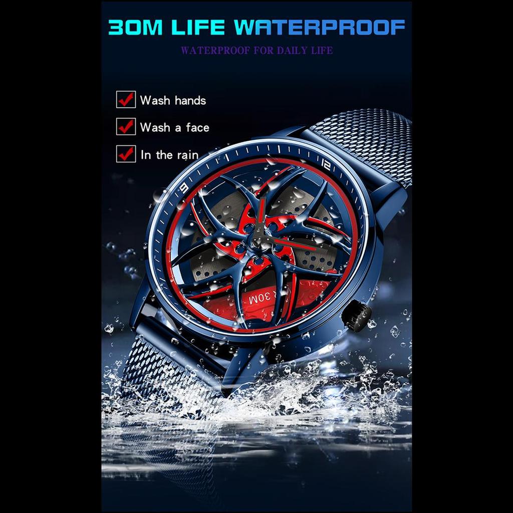 SANDA Часы мужские полые часы творческая личность кварцевые часы модные стильные часы серии Cool Wheel