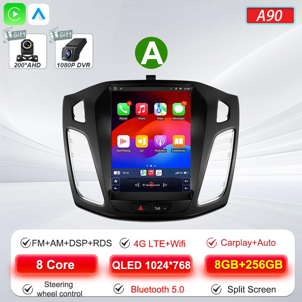 Автомагнитола Android 16 для Ford Focus 3 Mk 3 2011 2012 2013 2014- 2019 В стиле Tesla Carplay Стерео Головное устройство GPS 4G Wifi DSP BT