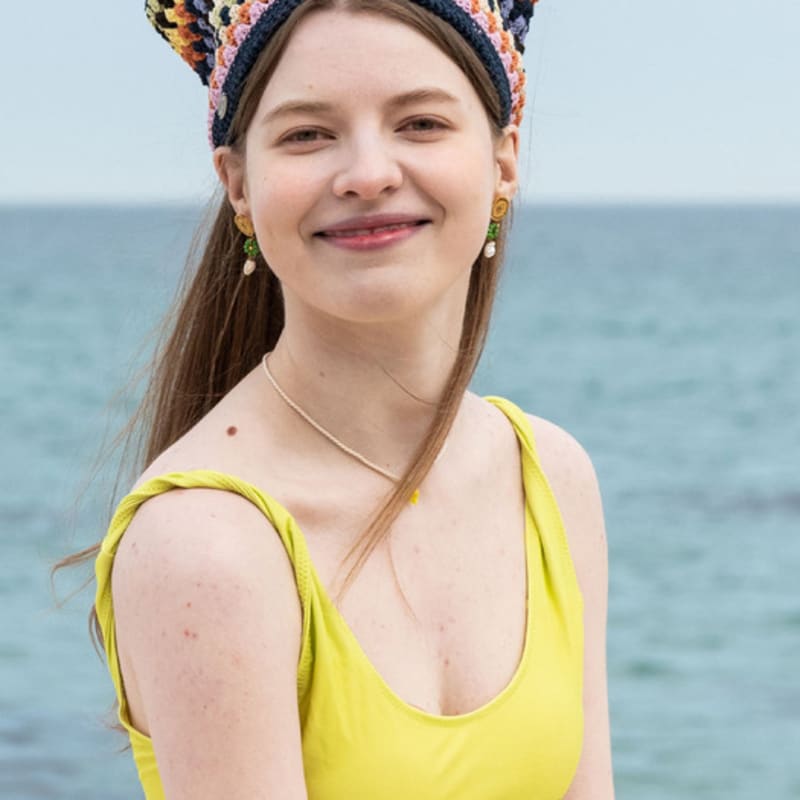 Slowslowly №136 / Бандана для волос «Лили» _ Разноцветная (Лили Вязаный Крючком Бандана для Волос)