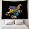 skateboard Print Tapestry, Backdrop, Easy Setup, Ideal for Bedroom, Office & Living Room, with Aesthetic Wall Hanging Decor.