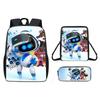 Astro Bot Backpack For Kids With Breathable Oxford Fabric And Cartoon Print For School Use