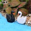 2PCS/Set Crafts Statue Micro Landscape Goose Model Swan Figurine Home Decor Miniature Animal