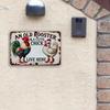 Vintage Metal Sign Rooster Chickens Wall Art Decor Garden Home Farmhouse
