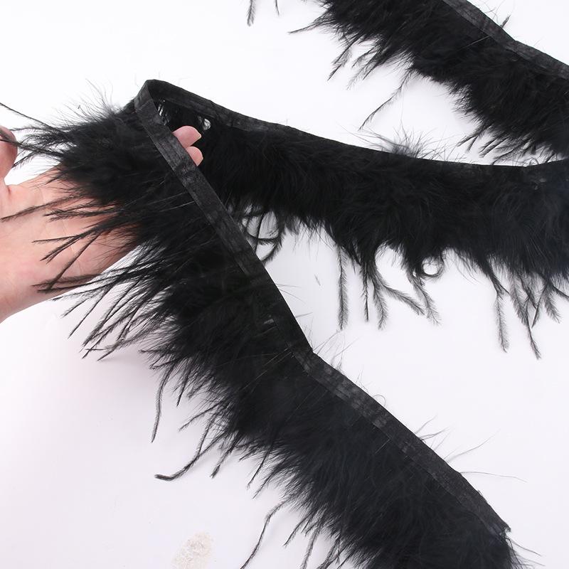 Ostrich Fur Turkey Feather Cloth Belt Diy Feather Handicraft Jewelry Clothing Luggage Decoration Material