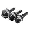 3Pcs Hex Countersink Boring Set For Metal Drill Bit Tools Hexagonal Carbon Steel