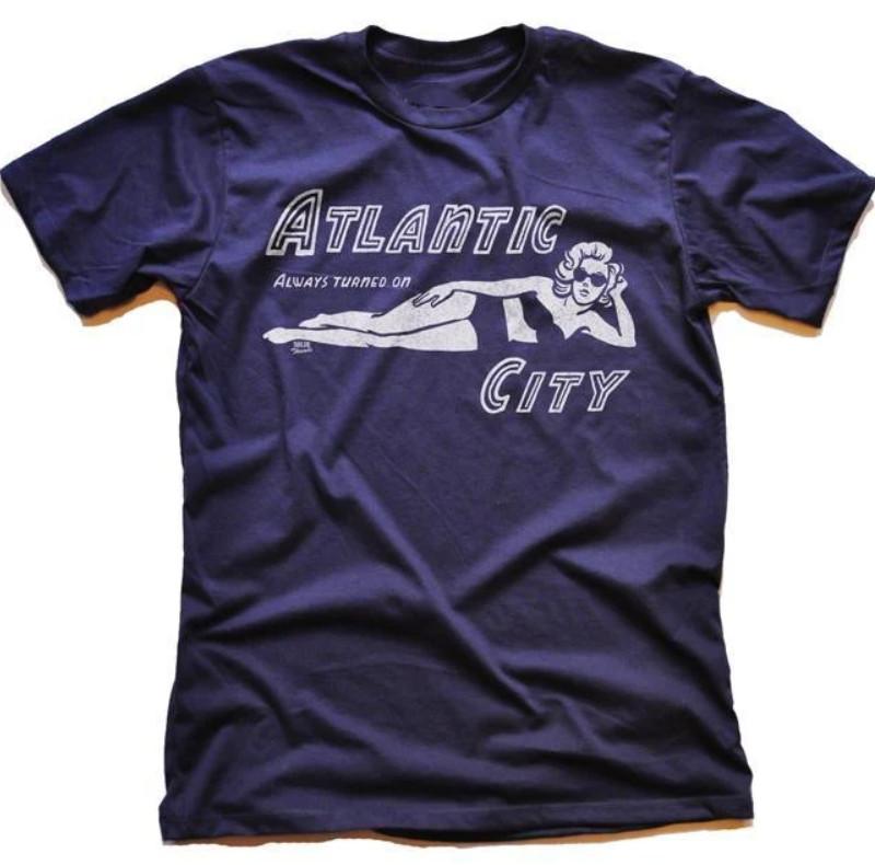 Atlantic City T-Shirt Unisex S-234XL Navy Cotton