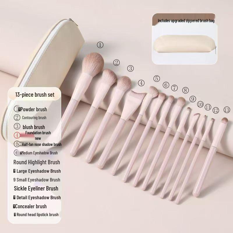 Tao Yao Portable Makeup Brush Set: Eyeshadow, Blush, Contour, Blending, Nose Shadow, Foundation Brushes with Storage Bag