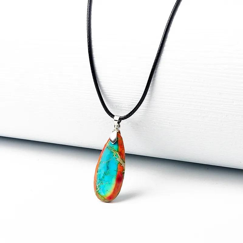 BLINGBAY женское ожерелье с подвеской из натуральной кожи, многоцветный кулон из воловьей кожи, ожерелье из веревки для девочек, вечерние, день рождения, рождественские украшения, подарок