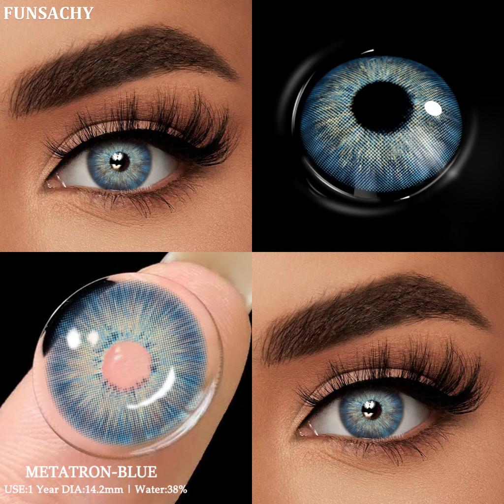 Funsachy 1pair Color Contact Lenses New Color Contact Lenses For Eyes Brown Contacts Lense Eye Yearly Use Beauty Makeup