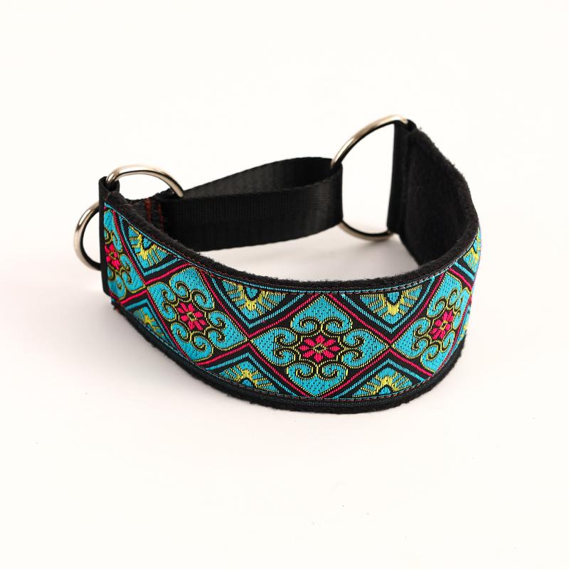 Comfortable Soft Cosy Elegant Whippet Italian Greyhound Martingale Collar Width5.5cm Gold/silve/red/green