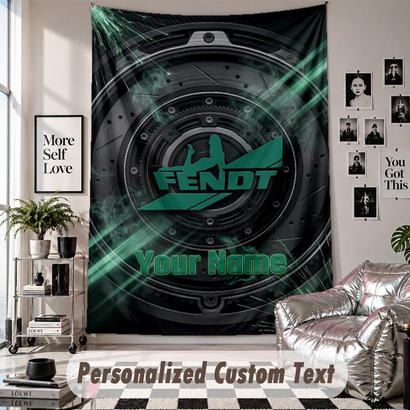 Wall Hanging Tapestry With Custom Name & Text, Fendt Decorative Tapestry For Bedroom