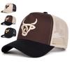 Unisex Ox Head Embroidery Baseball Net Caps Adjustable Casual Hats Spring and Summer Outdoor Sunscreen Hat