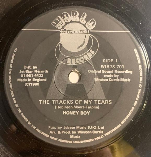 7-дюймовая пластинка HONEY BOY The Tracks Of My Tears Love Me Fo WIR7S701 World Internati 1986 UK Регги Ска Даб Б/у