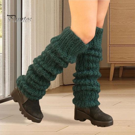 1 пара зимних носков до середины икры Уютные толстые вязаные однотонные противоскользящие теплые носки с ворсом Гетры JK Boots Чулки Чехлы для сапог Лолита Чехлы для подогрева ног