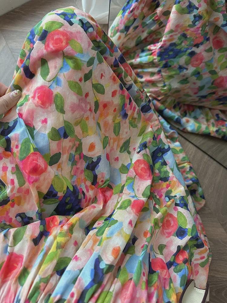 Летнее дизайнерское платье на одно плечо с цветочным принтом 2023 года