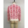 Half High Neck Knit Autumn Winter Floral Jacquard Pink Sweater