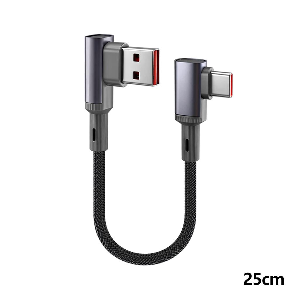 15/25/50 см Короткий Быстрозаряжаемый Кабель Type C 66 Вт Угловой 90° USB C Для iphone 15 16 17 Huawei Power Bank Шнур Type C Зарядный Провод