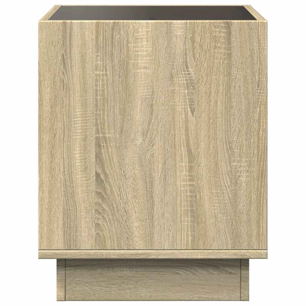 Vidaxl Stolik Nocny Z Led Infinity, Dąb Sonoma, 50X50X50 Cm